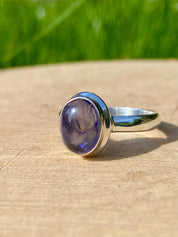 Natural Lolite Oval Sterling Silver Ring