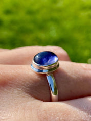 Natural Lolite Oval Sterling Silver Ring