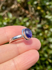 Natural Lolite Oval Sterling Silver Ring