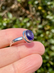 Natural Lolite Oval Sterling Silver Ring