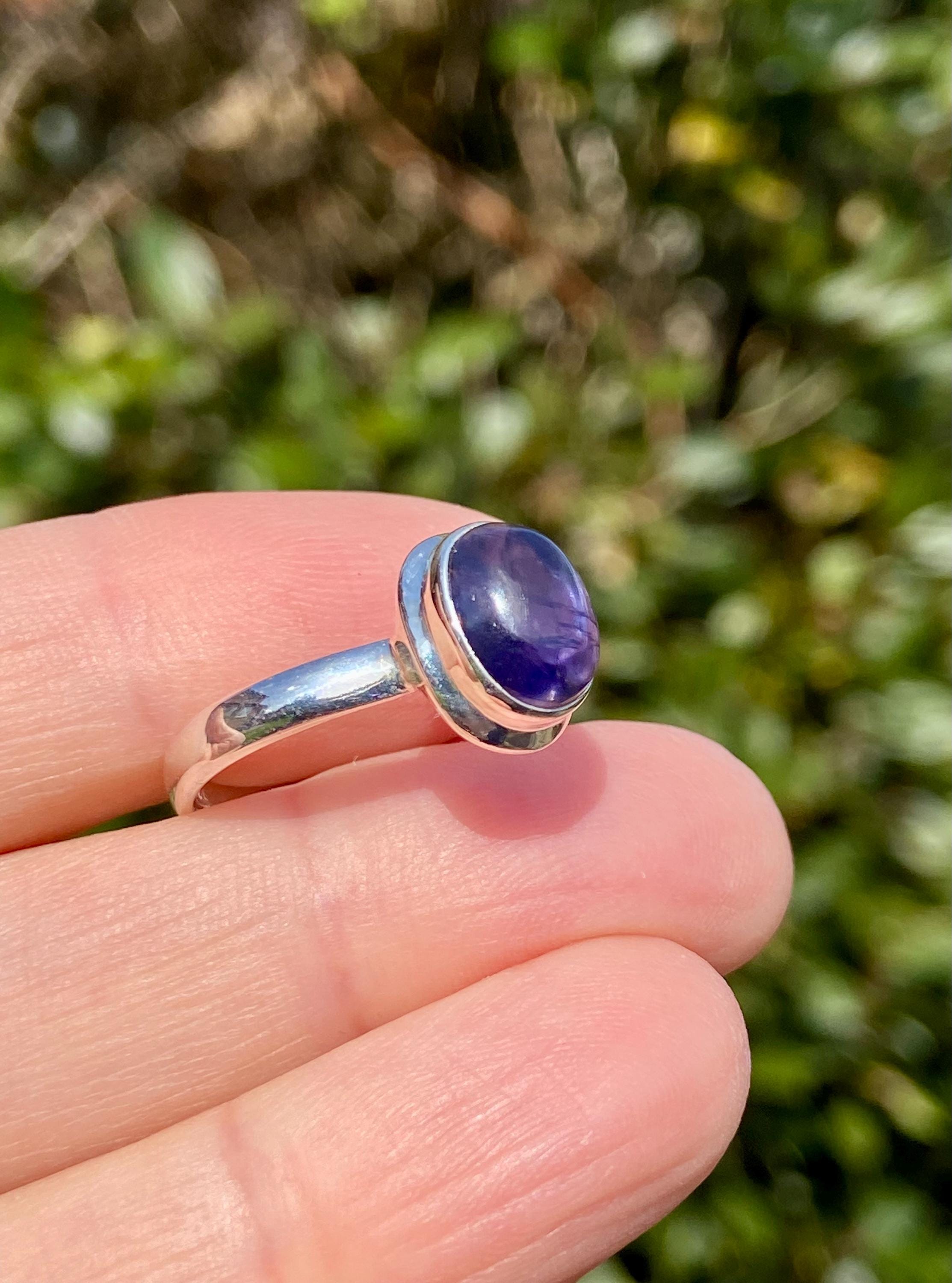 Natural Lolite Oval Sterling Silver Ring