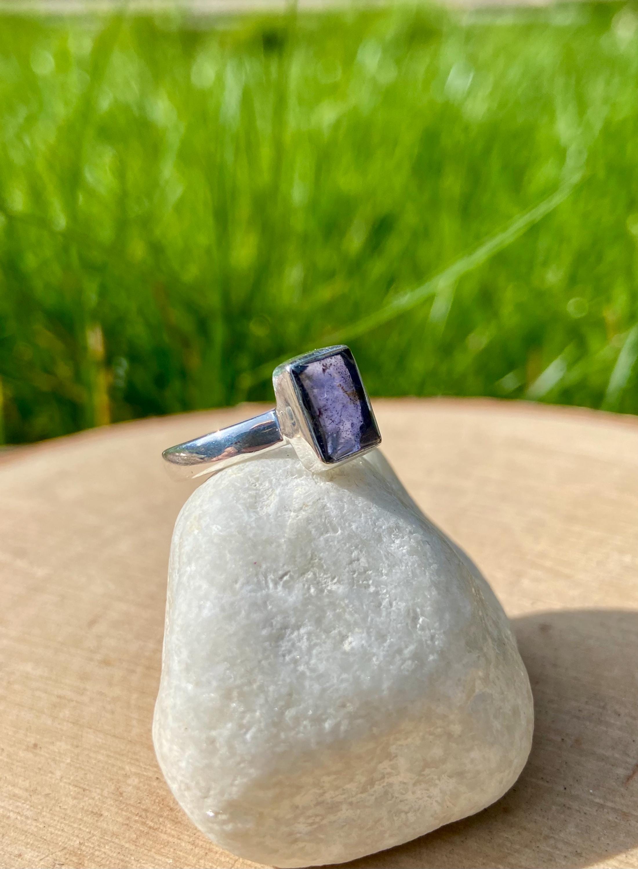 Natural Iolite, Lolite Sterling Silver Ring