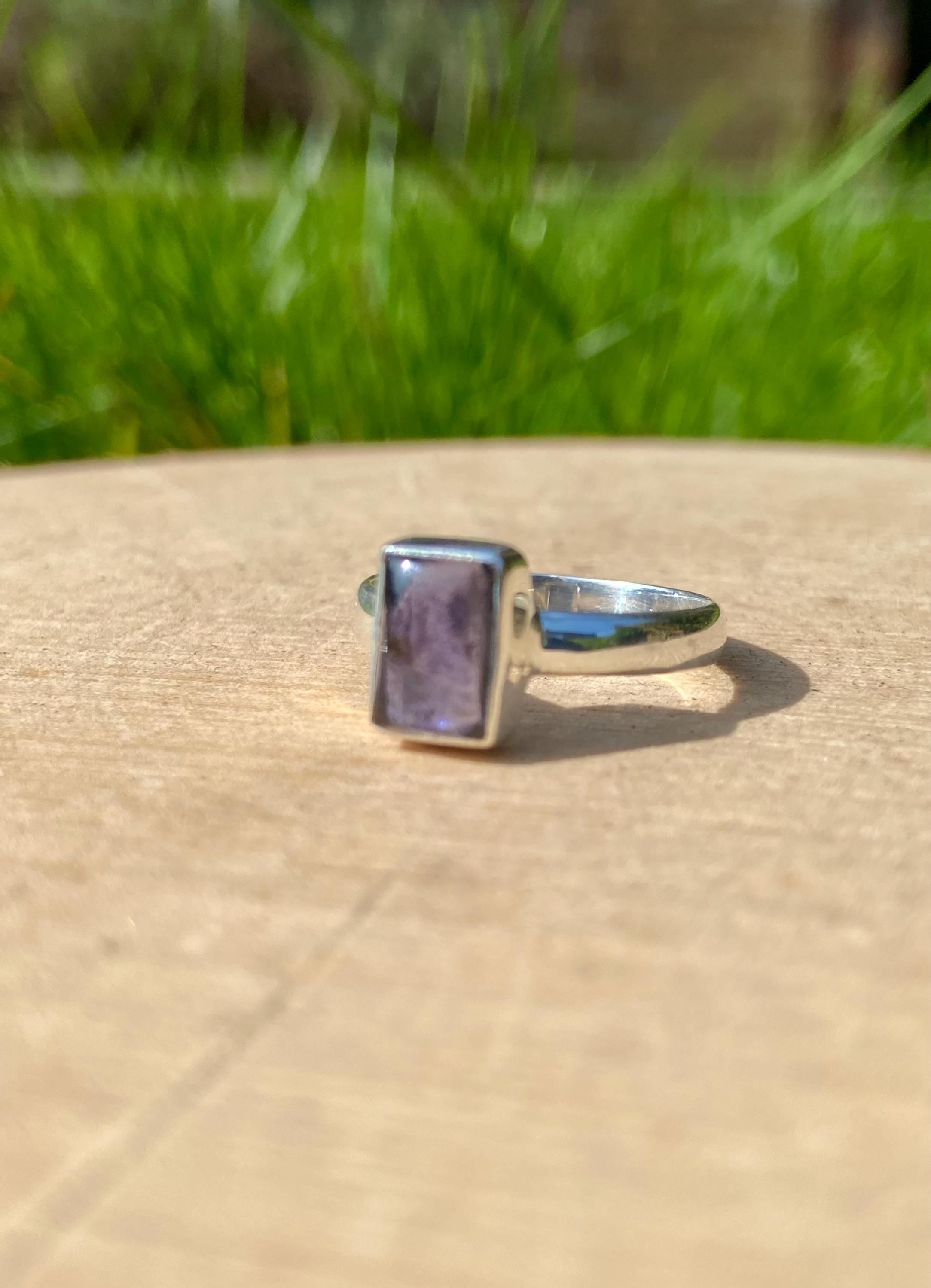 Natural Iolite, Lolite Sterling Silver Ring