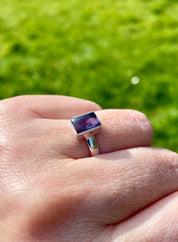 Iolite Sterling Silver Ring UK Size N 1/2 Blue Gemstone Gift