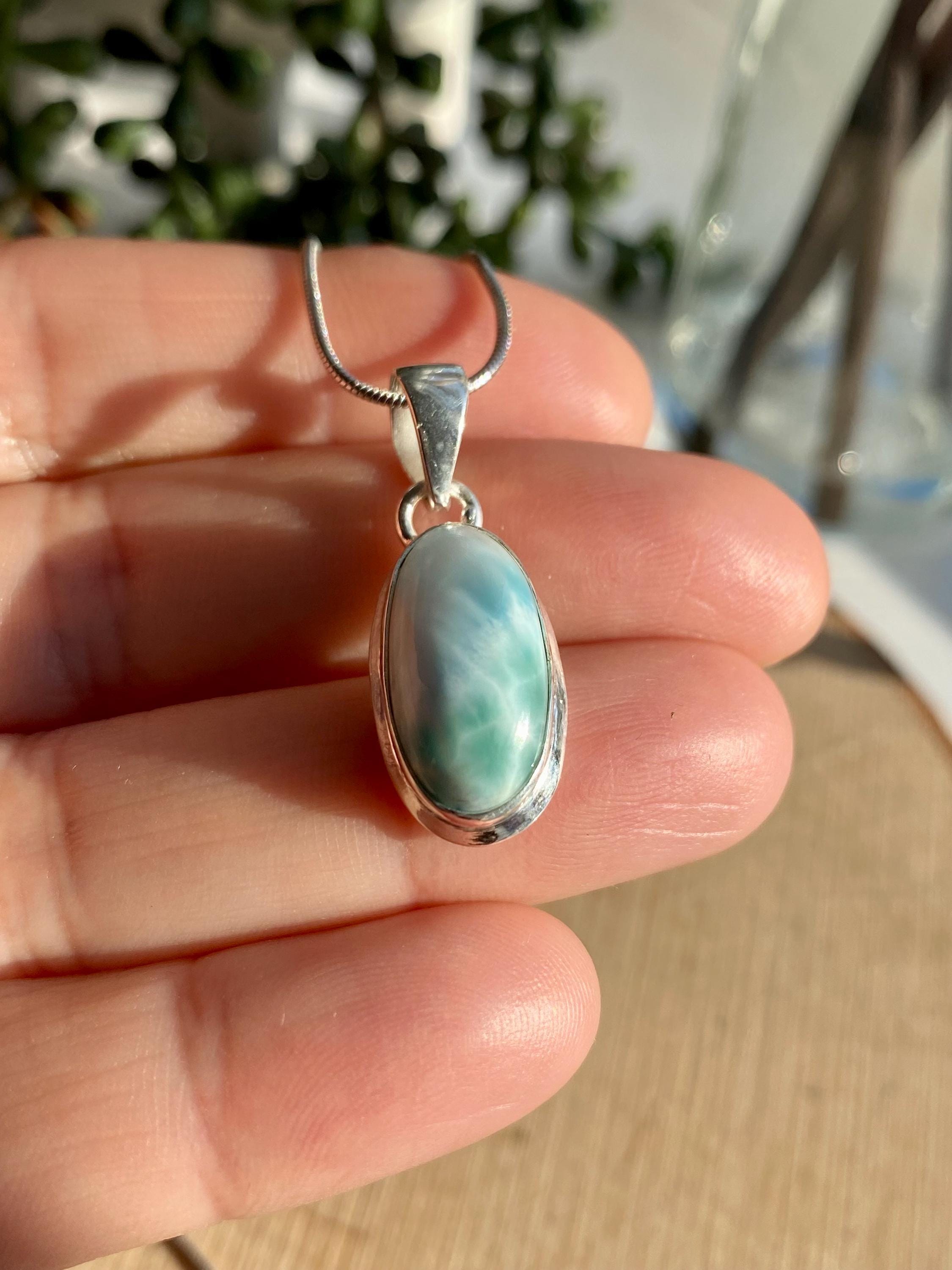 Dominican Larimar Sterling Silver Pendant