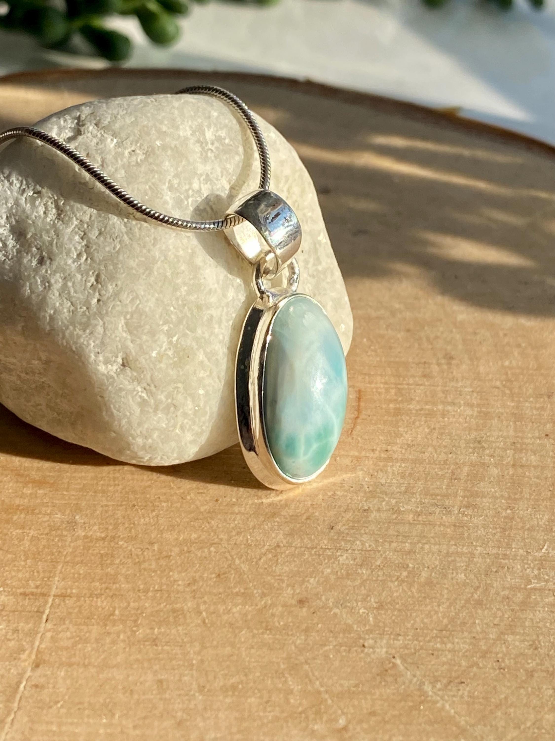 Dominican Larimar Sterling Silver Pendant