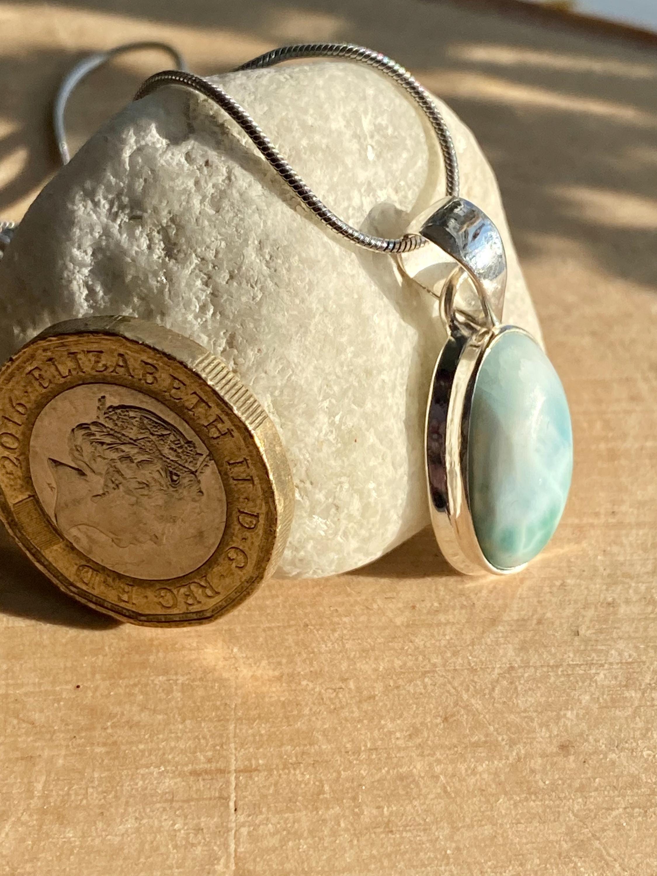 Dominican Larimar Sterling Silver Pendant
