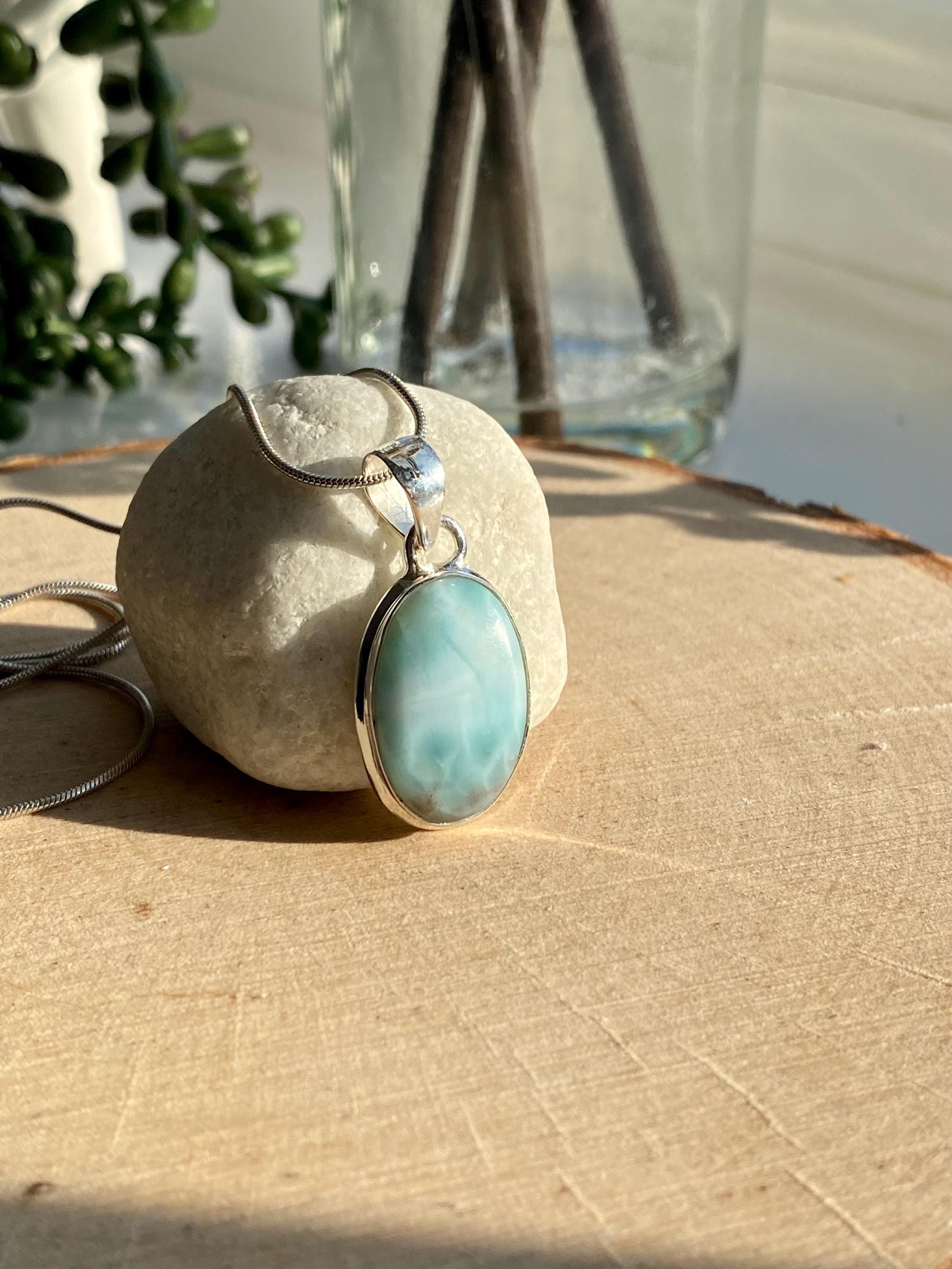 Dominican Larimar Sterling Silver Pendant