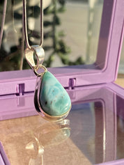 Dominican Larimar Sterling Silver Pendant