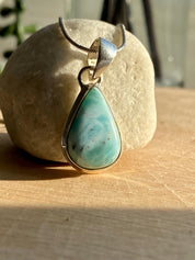 Dominican Larimar Sterling Silver Pendant
