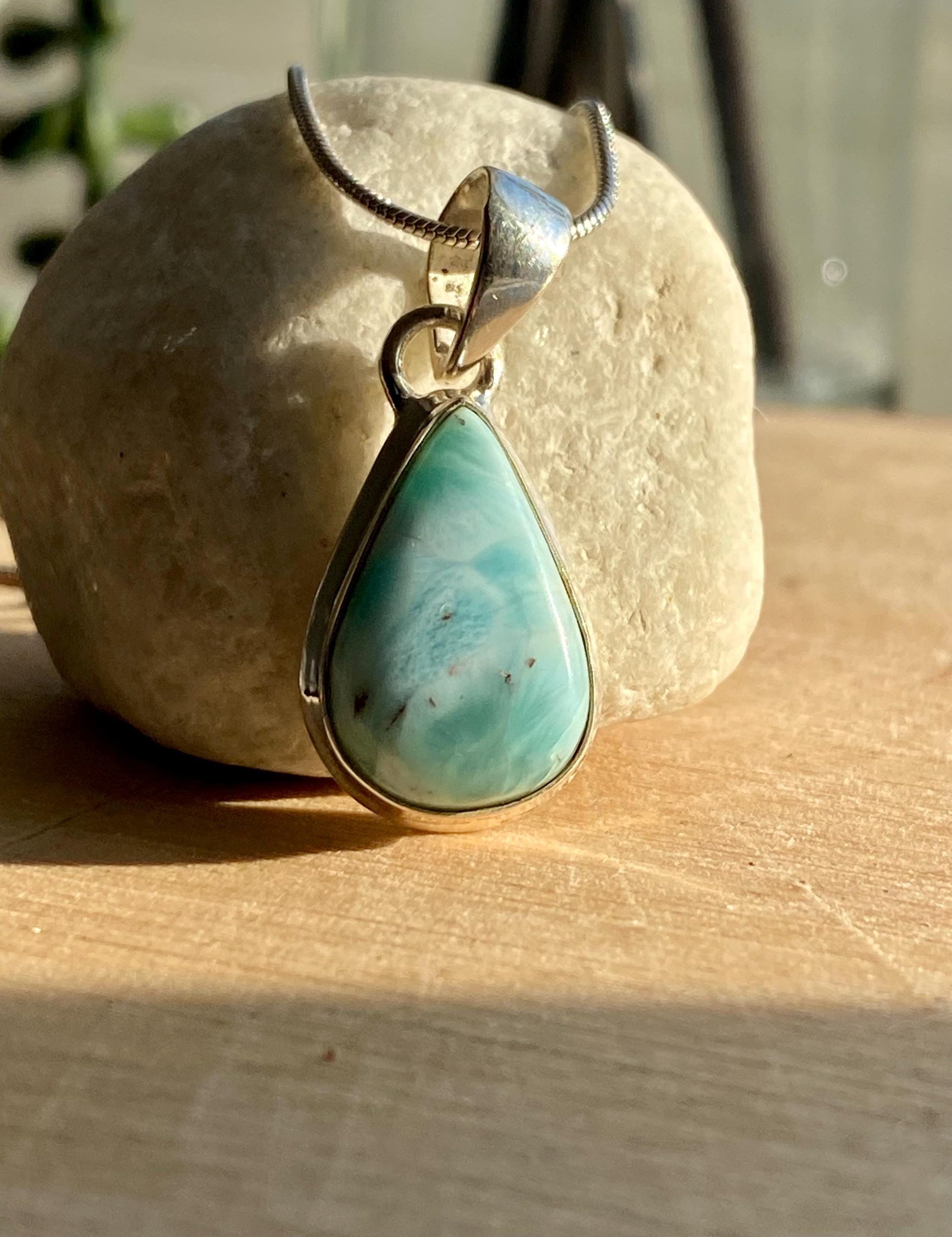 Dominican Larimar Sterling Silver Pendant