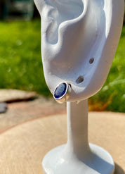 Natural Iolite, Lolite Sterling Silver Stud Earrings