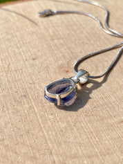 Natural Iolite Lolite Sterling Silver Pendant