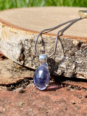 Natural Iolite Lolite Sterling Silver Pendant