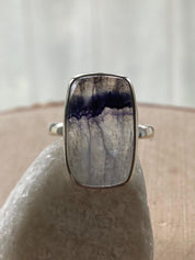 Blue John Silver Rectangular Ring - Extremely Rare