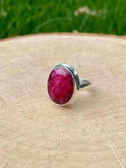 Raw Ruby and Silver Ring