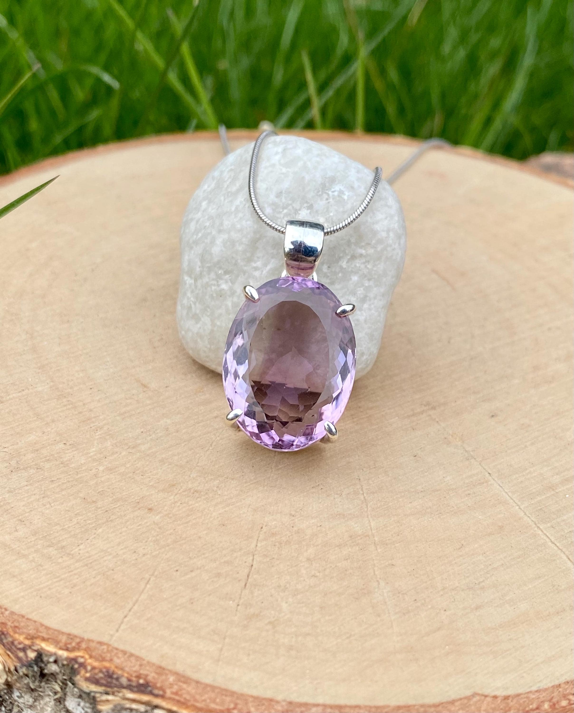 Purple Amethyst Sterling Silver Pendant