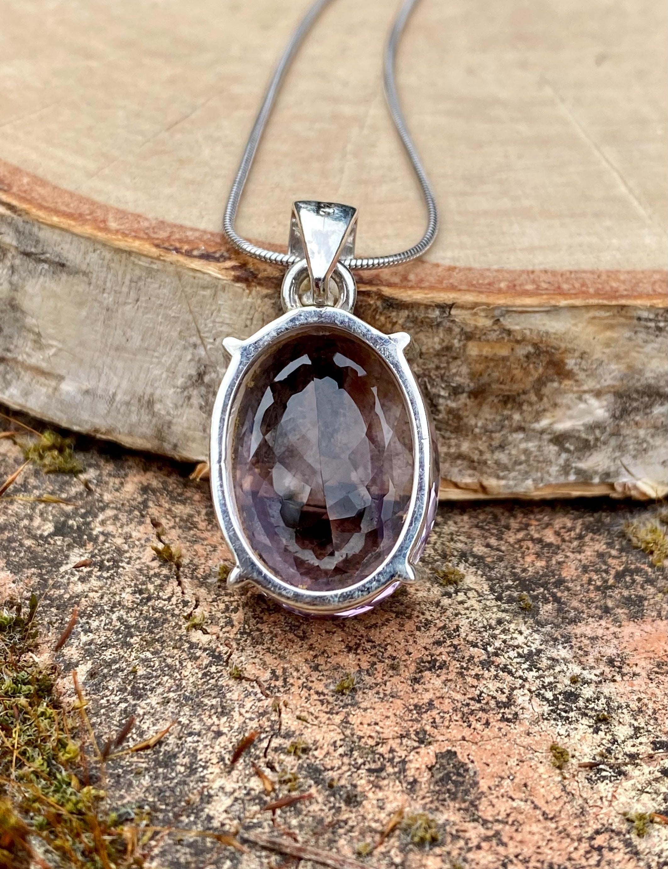 Purple Amethyst Sterling Silver Pendant