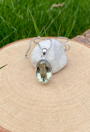 Green Amethyst (Prasiolite ) and Silver Pendant