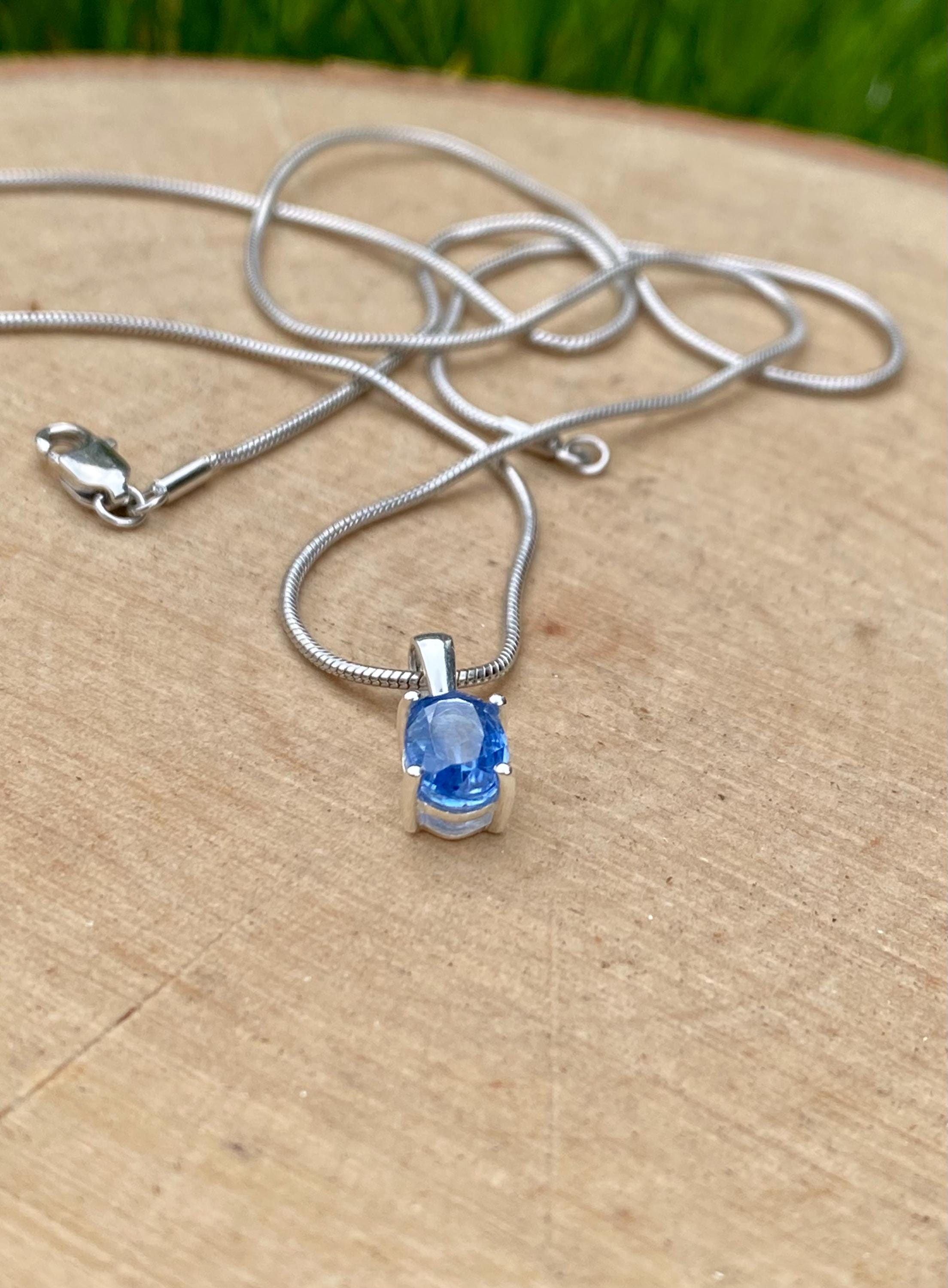 Blue Kyanite Sterling Silver Pendant