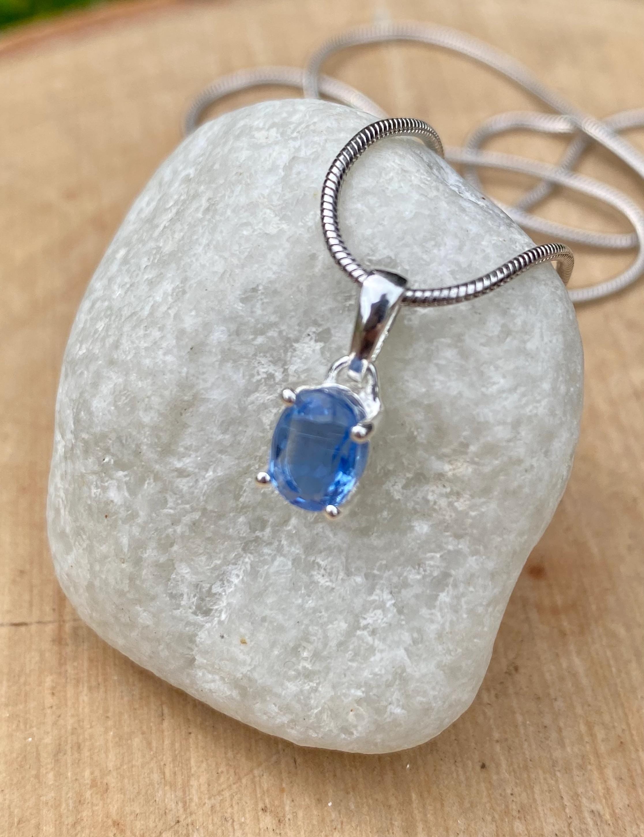 Blue Kyanite Sterling Silver Pendant