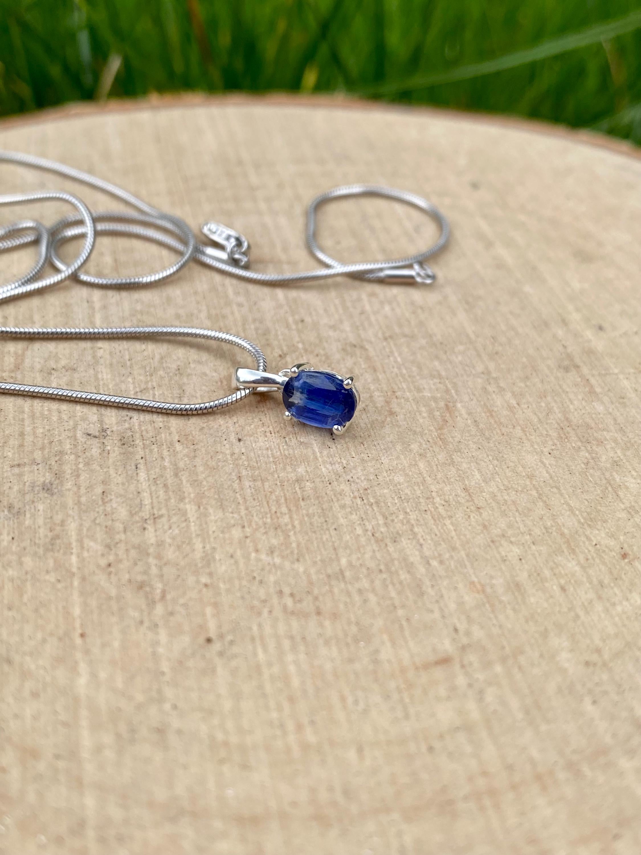 Blue Kyanite Sterling Silver Pendant