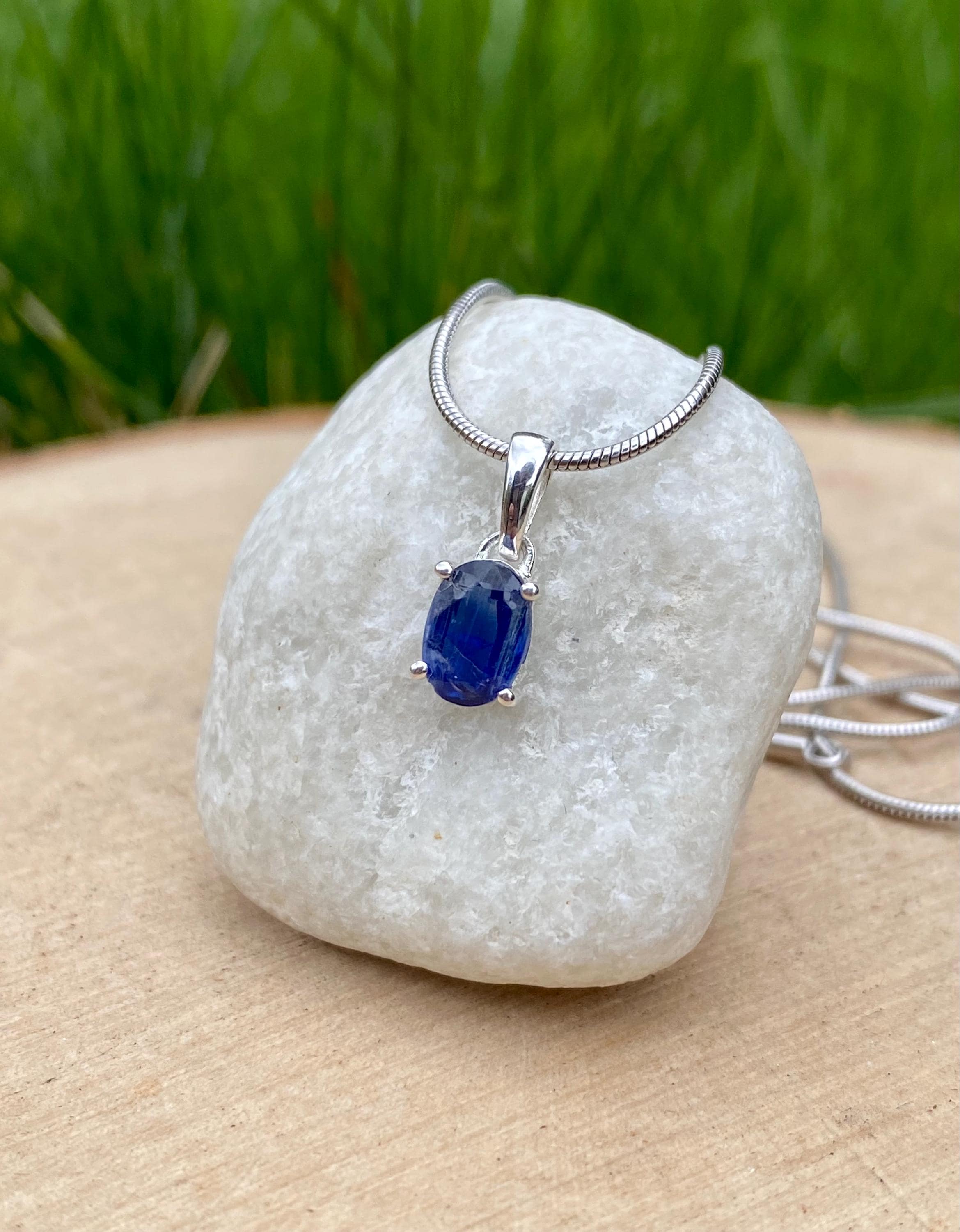 Blue Kyanite Sterling Silver Pendant