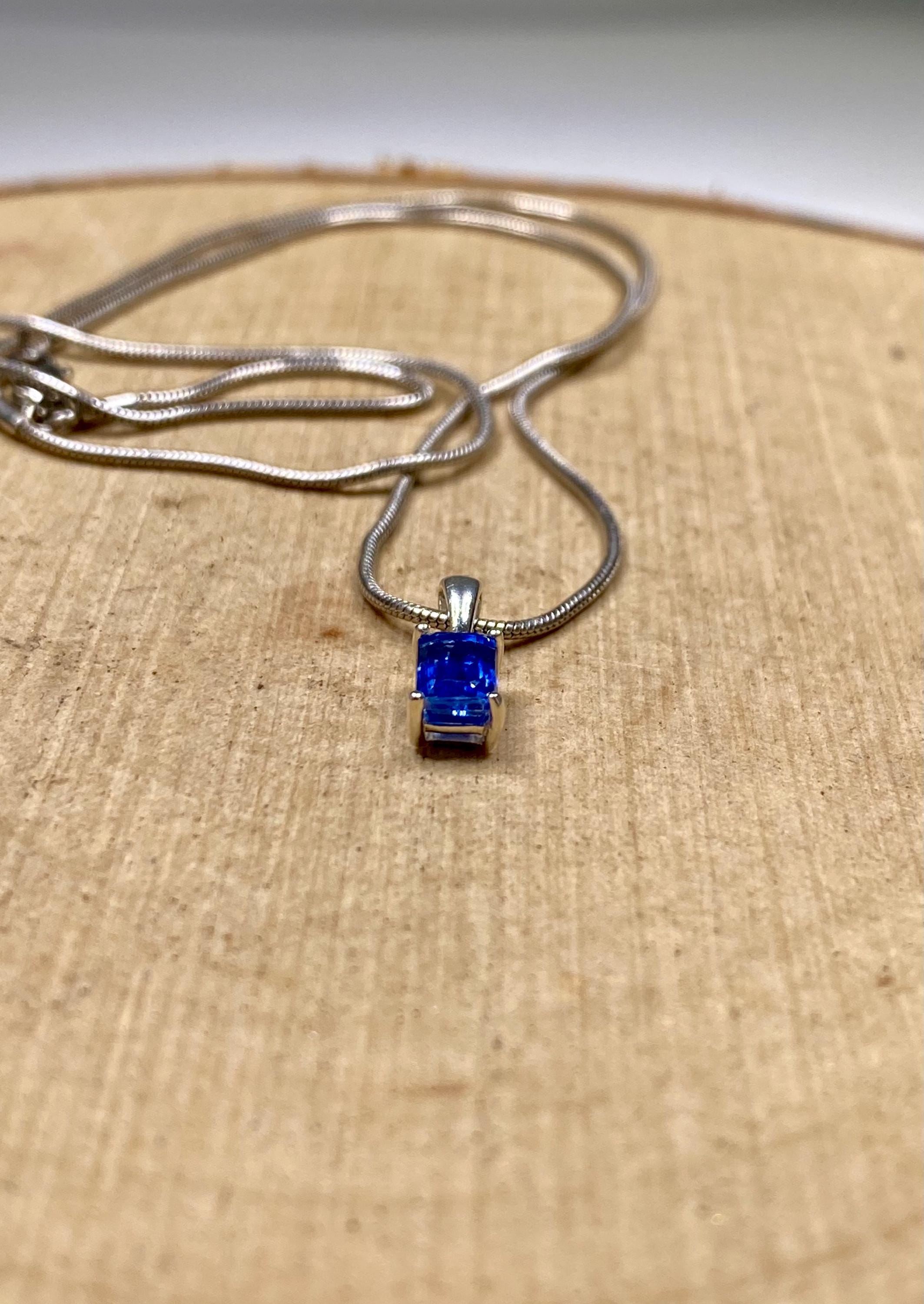 Blue Kyanite and Silver Pendant