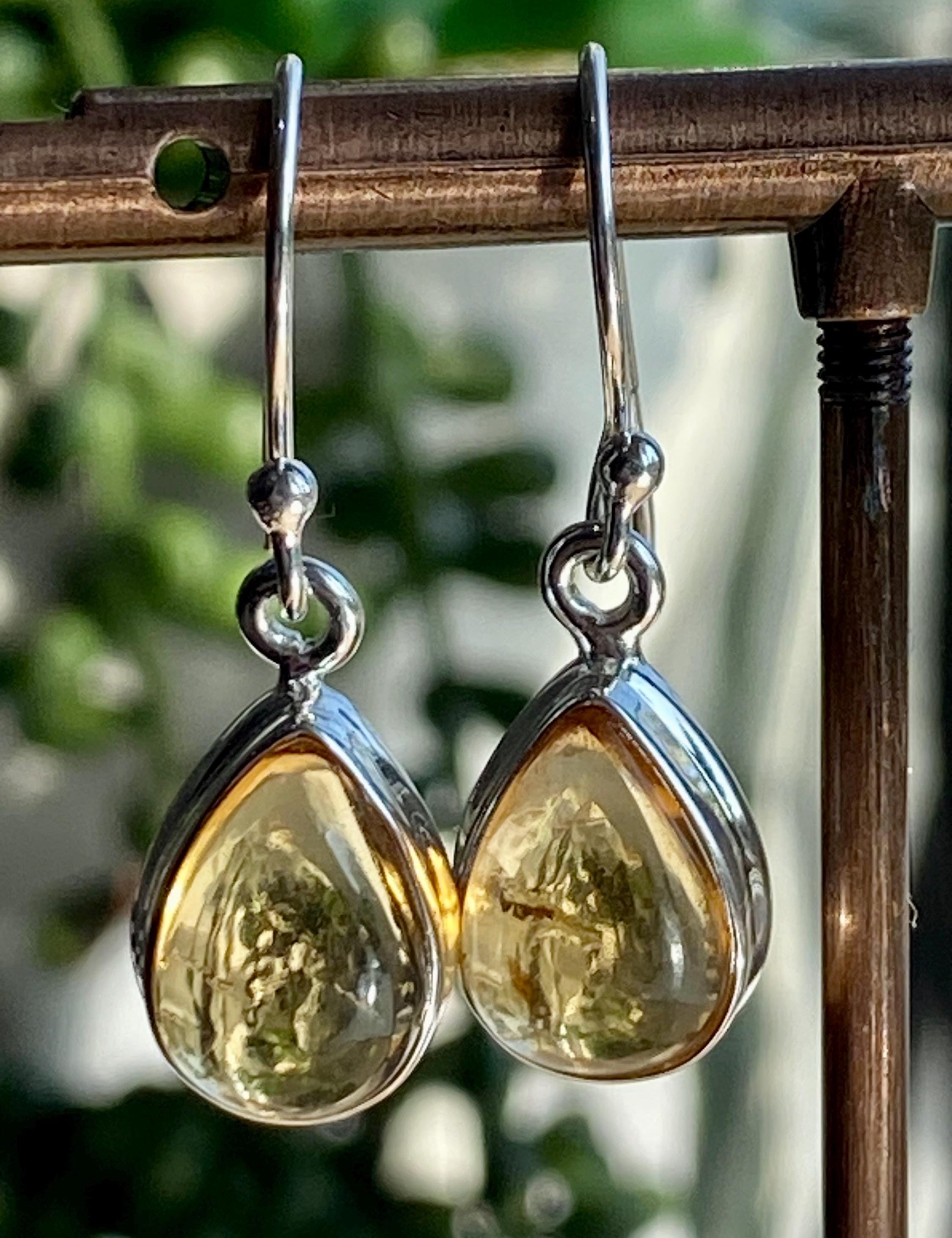 Citrine and Sterling Silver Dangle Earrings