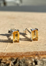 Citrine and Sterling Silver Studs UV