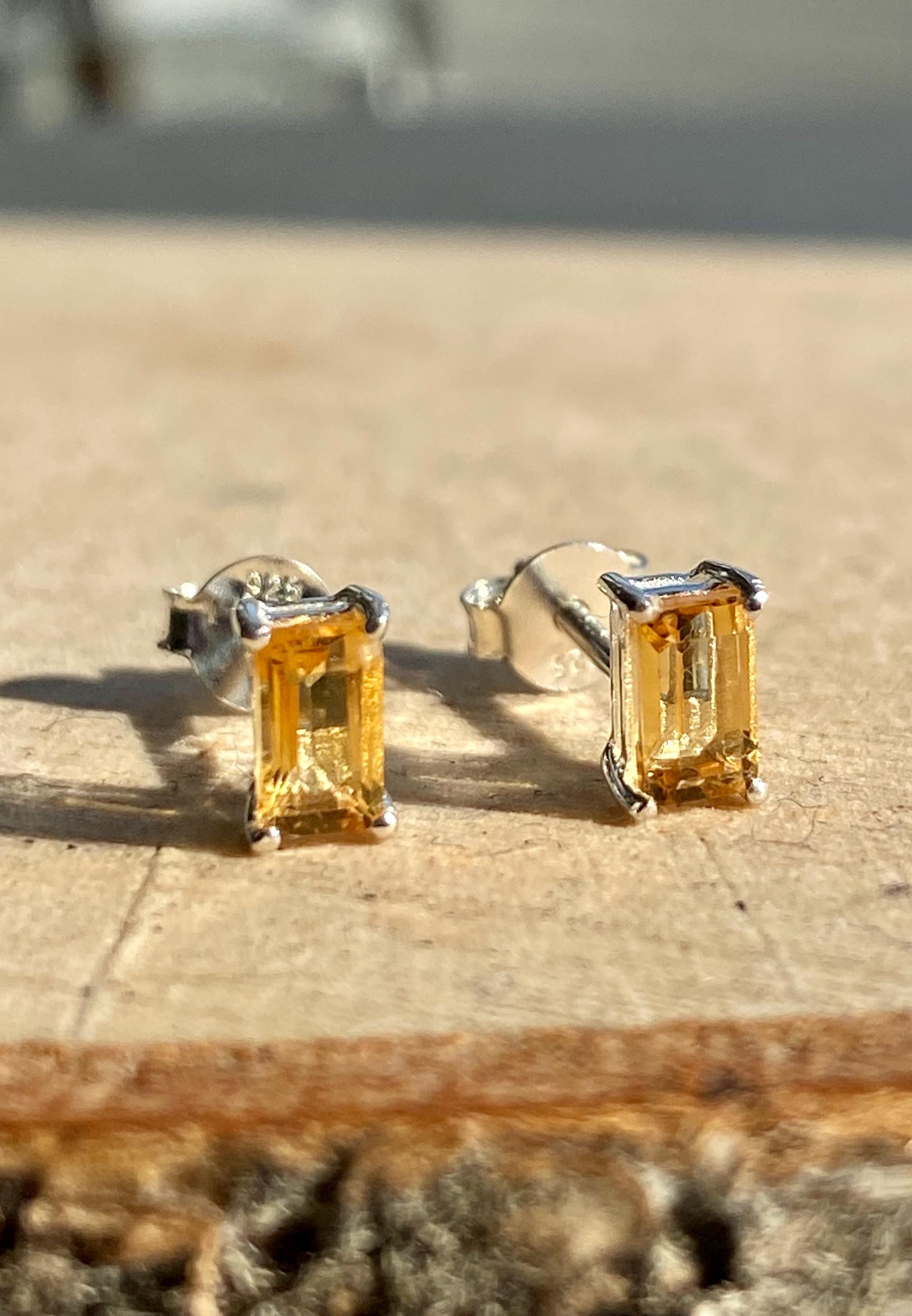 Citrine and Sterling Silver Studs UV