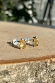 Natural Citrine Sterling Silver Studs