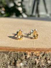 Natural Citrine Sterling Silver Studs