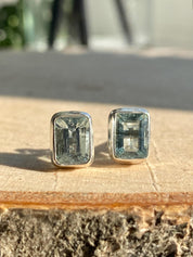 High Quality Natural Aquamarine and Silver Earrings