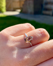 High Quality Super Seven Cacoxenite in Purple Amethyst Sterling Silver Ring