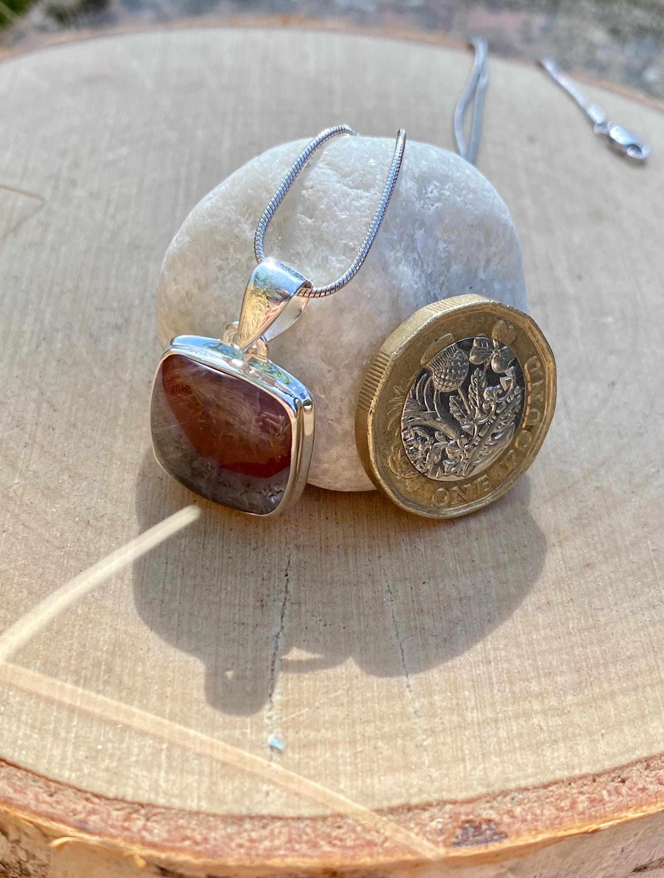 High Quality Cocaxinite in Purple Amethyst and Silver Pendant