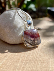 High Quality Cocaxinite in Purple Amethyst and Silver Pendant