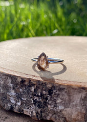 High Quality Super Seven Cacoxenite in Purple Amethyst Sterling Silver Ring