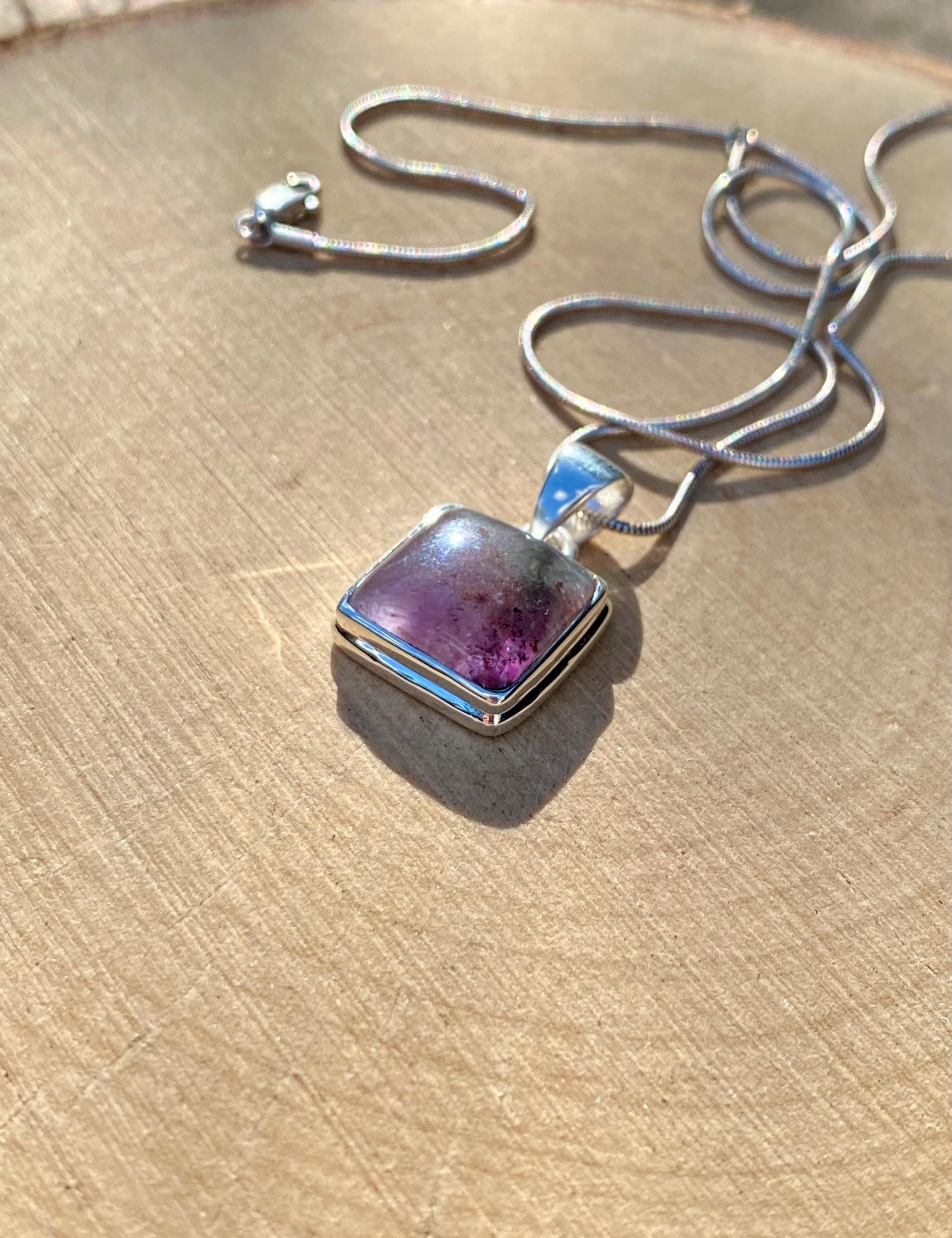 High Quality Cocaxinite in Purple Amethyst and Silver Pendant