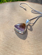 High Quality Cocaxinite in Purple Amethyst and Silver Pendant