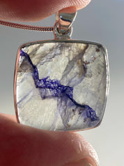 Blue John Sterling Silver Square Pendant