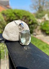 Green Amethyst (Prasiolite ) Sterling Silver Pendant
