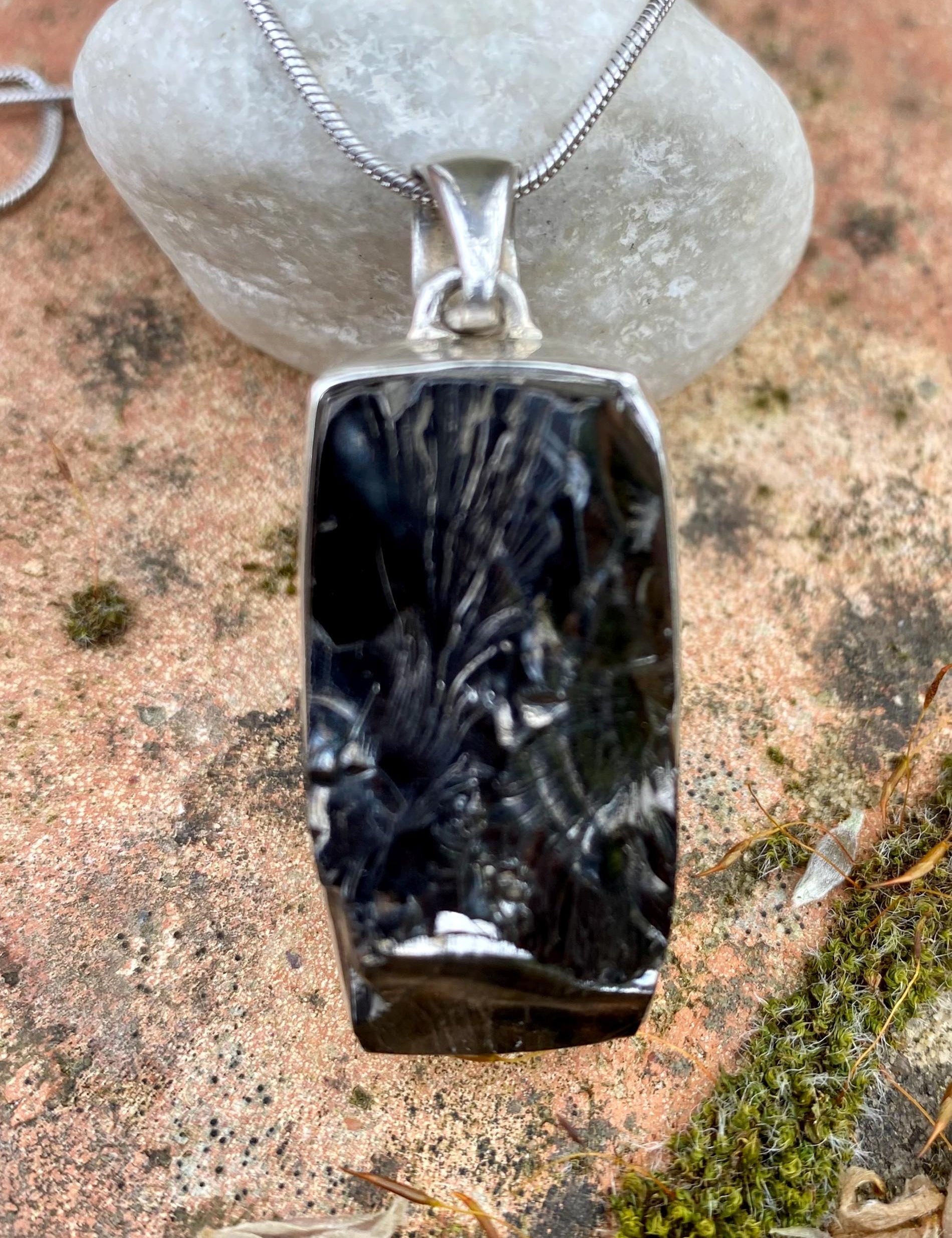 Shungite Sterling Silver Pendant (UV2070)