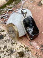 Shungite Sterling Silver Pendant (UV2070)
