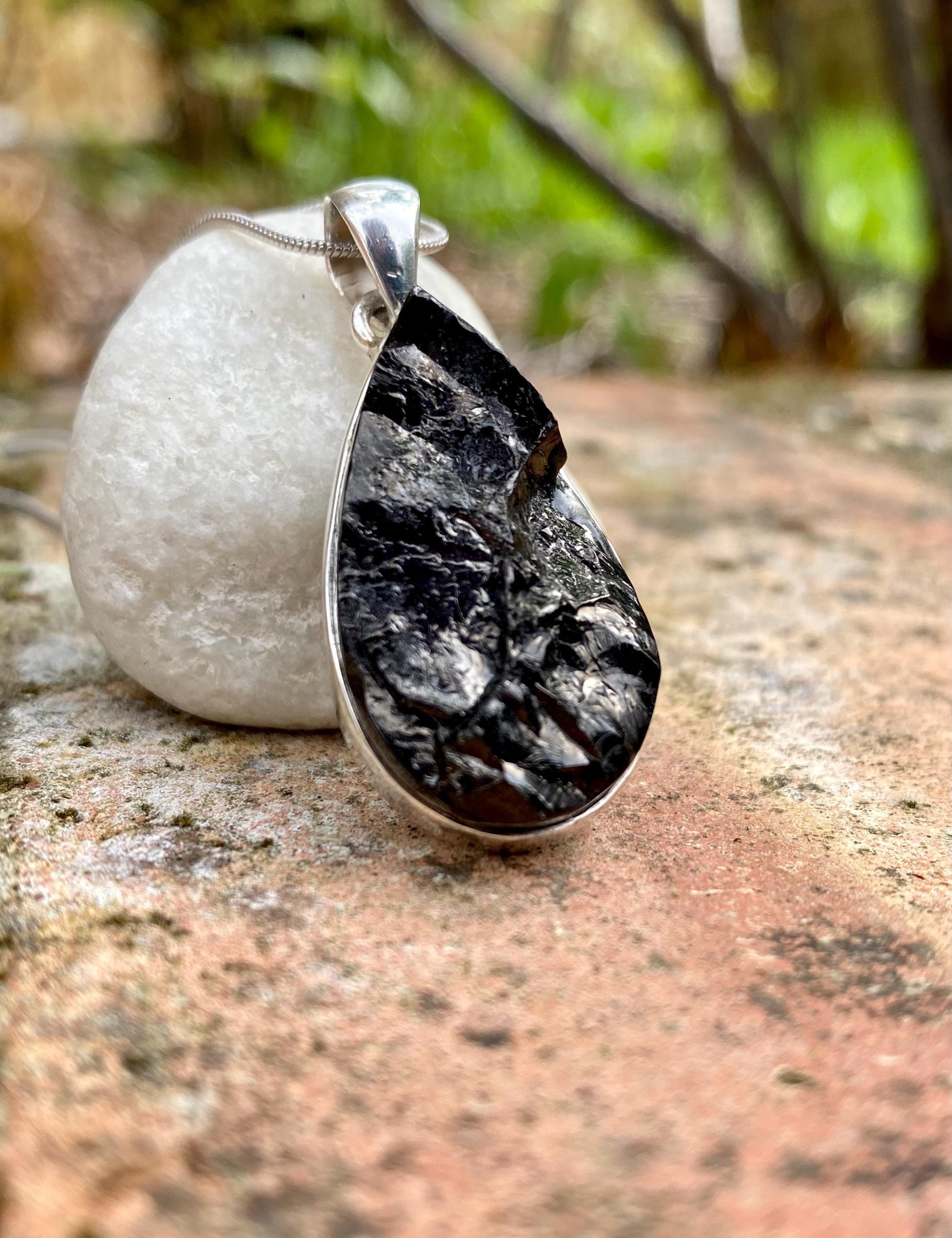 Shungite Sterling Silver Pendant (UV2126)