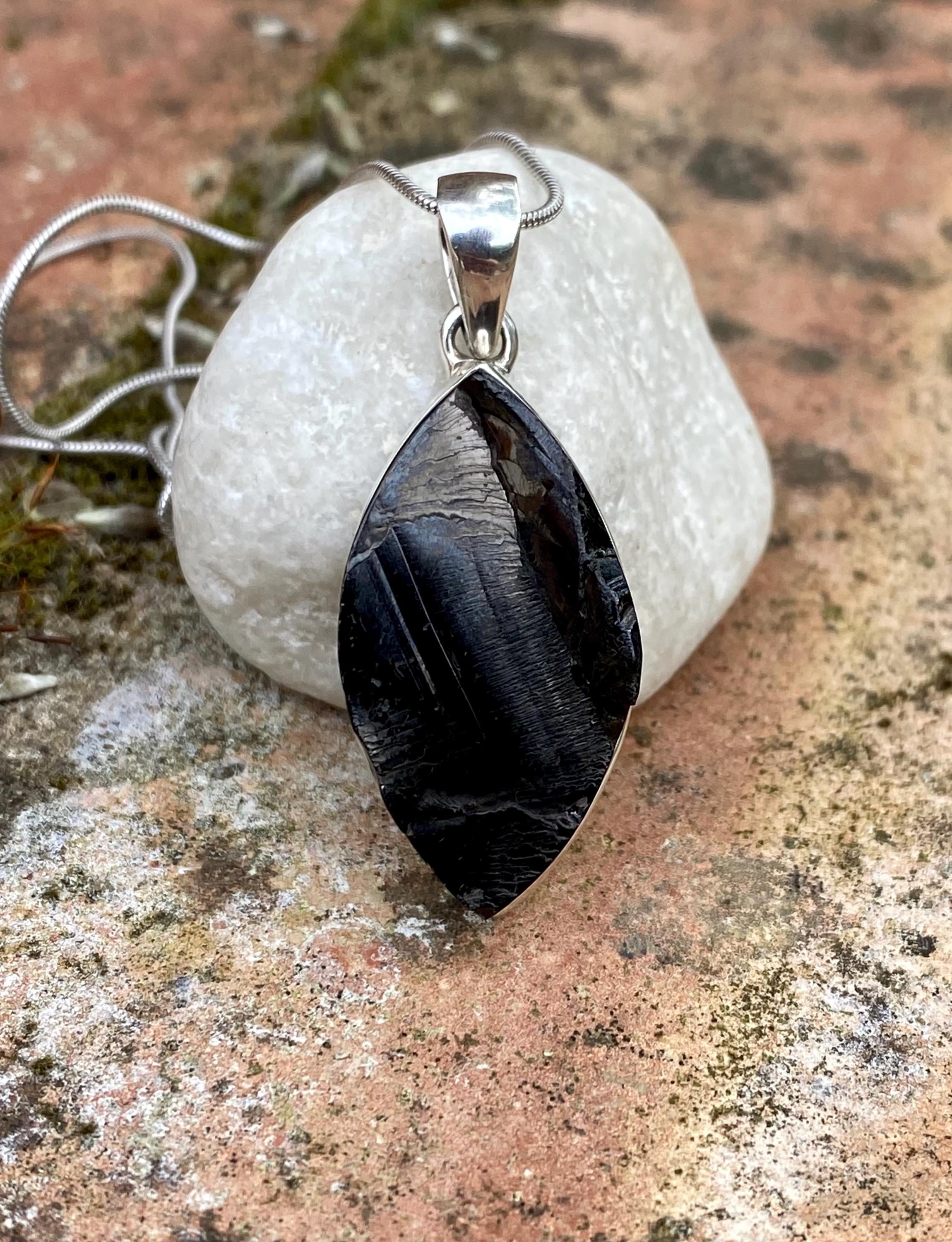 Shungite Sterling Silver Pendant (UV2197)