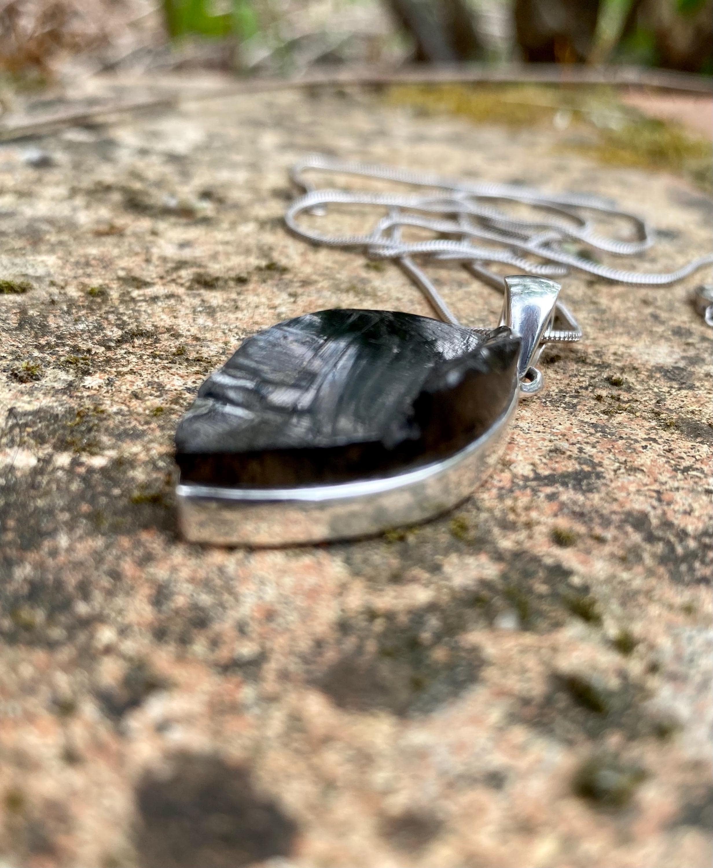 Shungite Sterling Silver Pendant (UV2197)