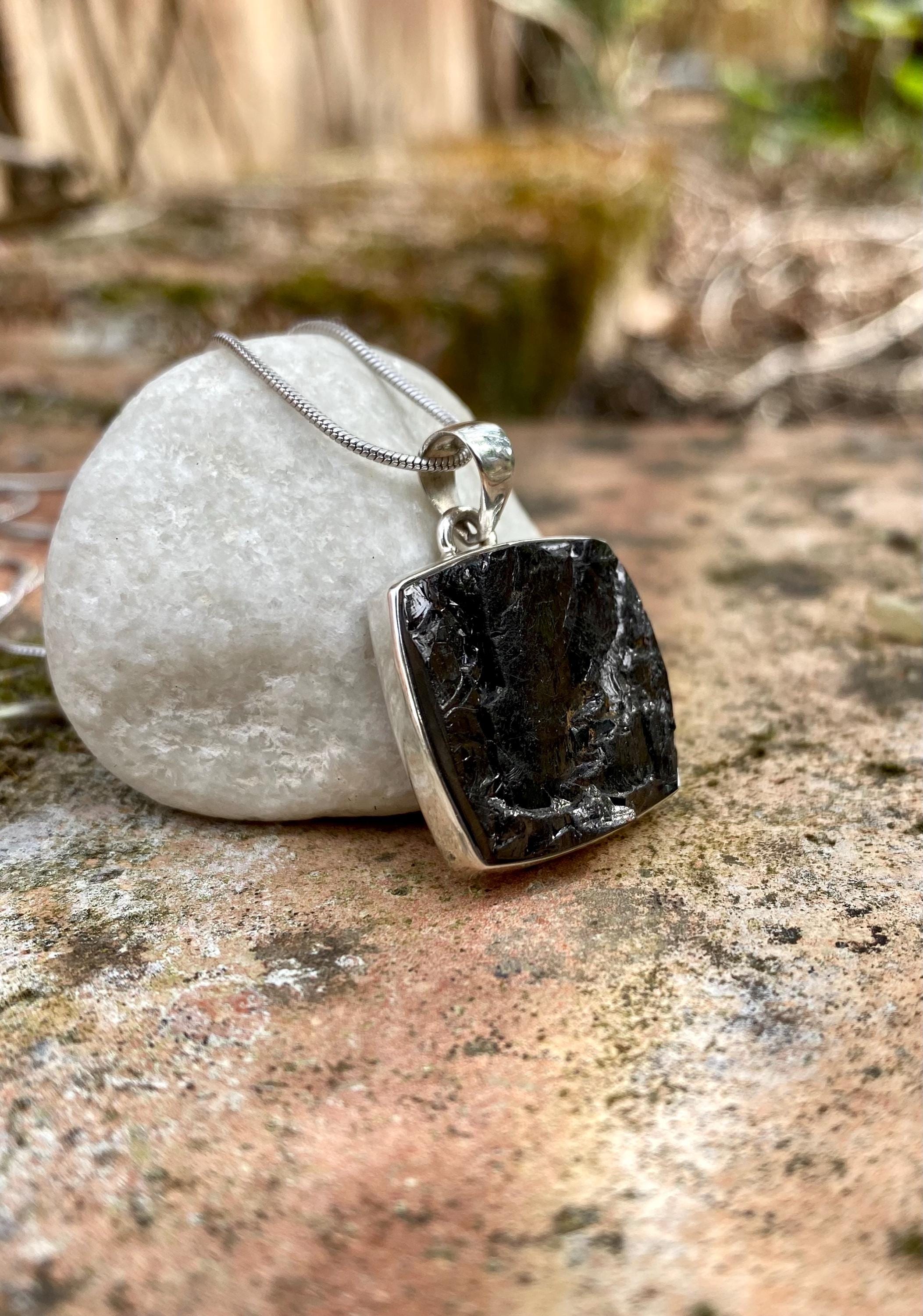 Shungite Sterling Silver Pendant (UV2278)