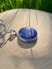 Raw Sapphire and Silver Pendant