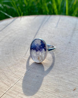 Blue John and Silver Oval Ring - Extremely Rare
